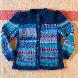 1980s oversized cardigan Mohair wool size women one size cardigan vintage